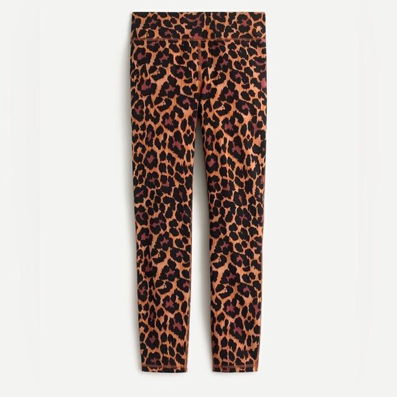 J Crew 7/8 High Rise Leopard Leggings - Picture 1 of 3